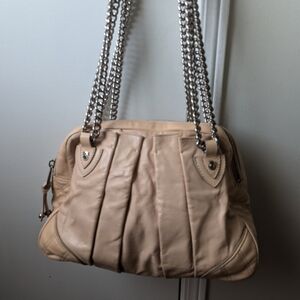 Authentic Marc Jacobs Leather Shoulder Bag with Chain Straps